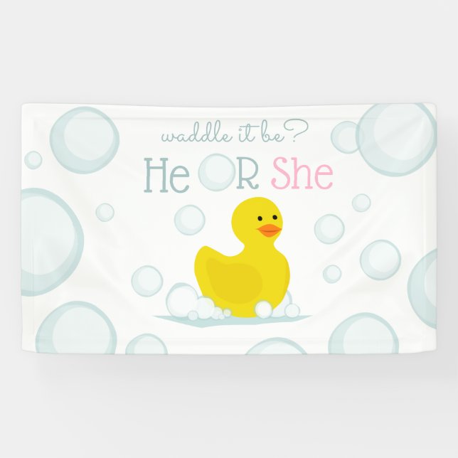 Gaddel ist Enten Geschlecht rosa blau horizontalen Banner (Horizontal)