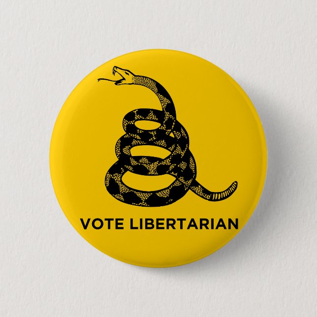 Gadsden"Abstimmungs-Liberalist-" Knopf Button (Vorderseite)