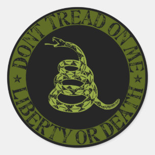 Gadsden-Aufkleber (Grün) Runder Aufkleber