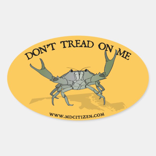 Gadsden Crab Oval Sticker (Vorderseite)