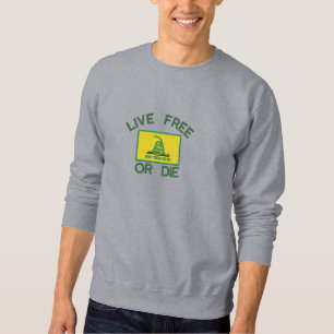 Gadsden-Fahne: frei oder Die Besticktes Sweatshirt