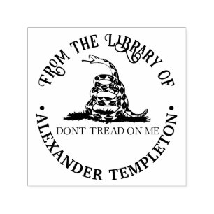 Gadsden Flag Don't Tread on Me Library Book Name Permastempel