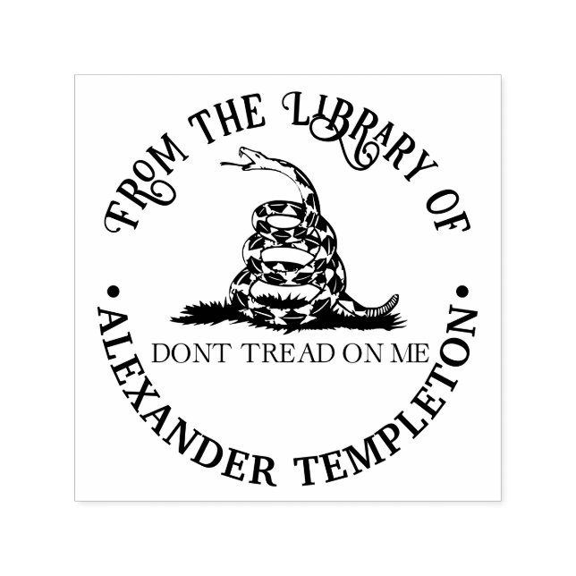 Gadsden Flag Don't Tread on Me Library Book Name Permastempel (Design)