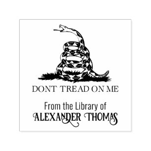 Gadsden Flag Don't Tread on Me Library Book Name Permastempel