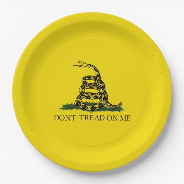 Gadsden Flag (Don't Tread on Me) (Schlangenflagge) Pappteller (Vorderseite)