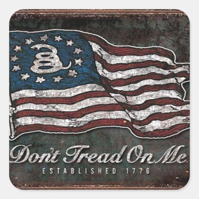 Gadsden Flag - Freiheit oder Tod Quadratischer Aufkleber (Vorderseite)