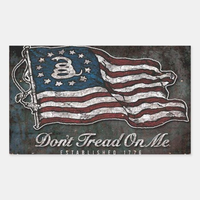 Gadsden Flag - Freiheit oder Tod Rechteckiger Aufkleber (Vorderseite)