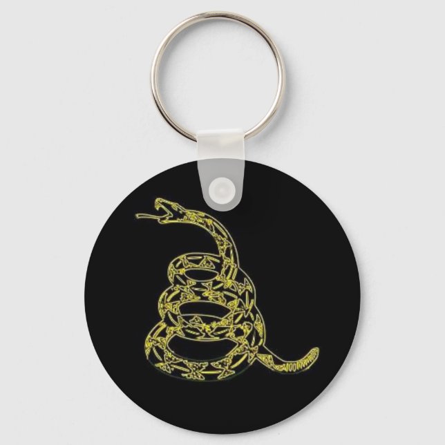 Gadsden Flag, mir nicht treu, schwarz Schlüsselanhänger (Vorderseite)