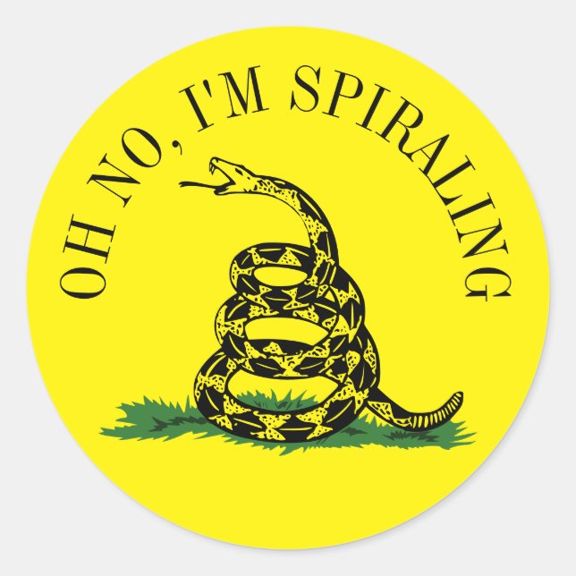 Gadsden Flag Parody: Ich schwinde Runder Aufkleber (Vorderseite)