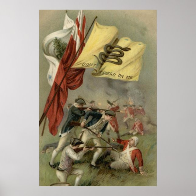 Gadsden Flag Revolutionary War Bunker Hill Poster (Vorne)