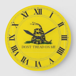 Gadsden Flag (Tread's on Me) Wall Clock Große Wanduhr