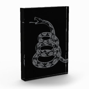 Gadsden-Flagge Don't Tread on Me Grau Fotoblock