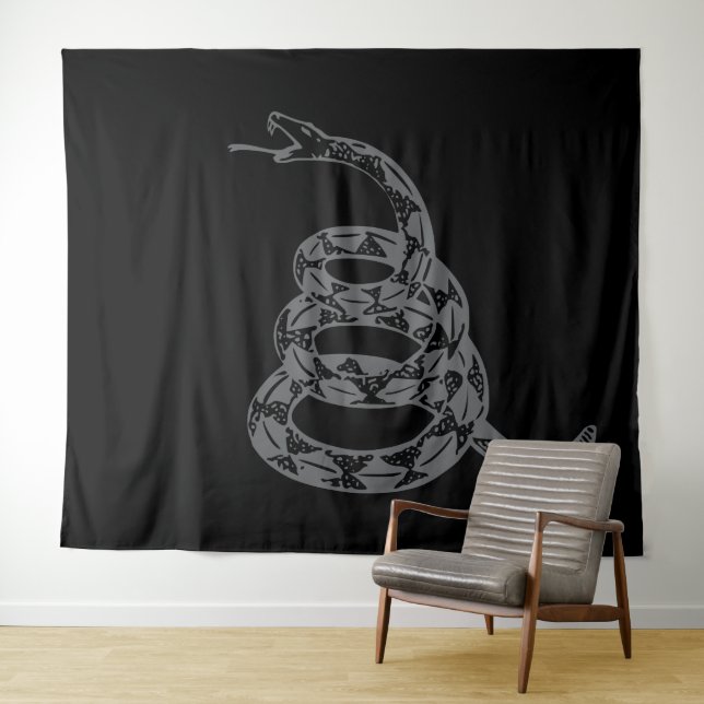 Gadsden-Flagge Don't Tread on Me Grau Wandteppich (Beispiel (Horizontal))