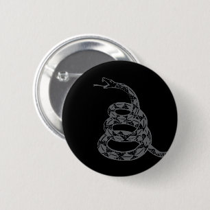 Gadsden-Flagge Don't Tread on Me Schwarz und Weiß Button