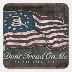 Gadsden-Flagge - Freiheit oder Tod Quadratischer Aufkleber