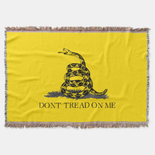 Gadsden-Flagge Schwarz Gelb 'Tritt nicht auf mich' Decke