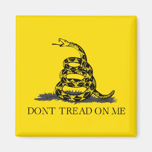 Gadsden-Flagge Schwarz Gelb 'Tritt nicht auf mich' Magnet