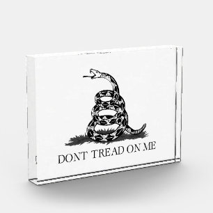 Gadsden-Flagge tritt mir nicht zu nahe Schwarz Gel Fotoblock