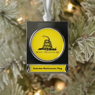 Gadsden-Klapperschlangenflagge: Revolutionskrieg 1 Banner-Ornament Silber