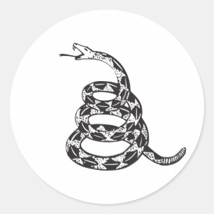 Gadsden-Schlange - Schwarzes Runder Aufkleber