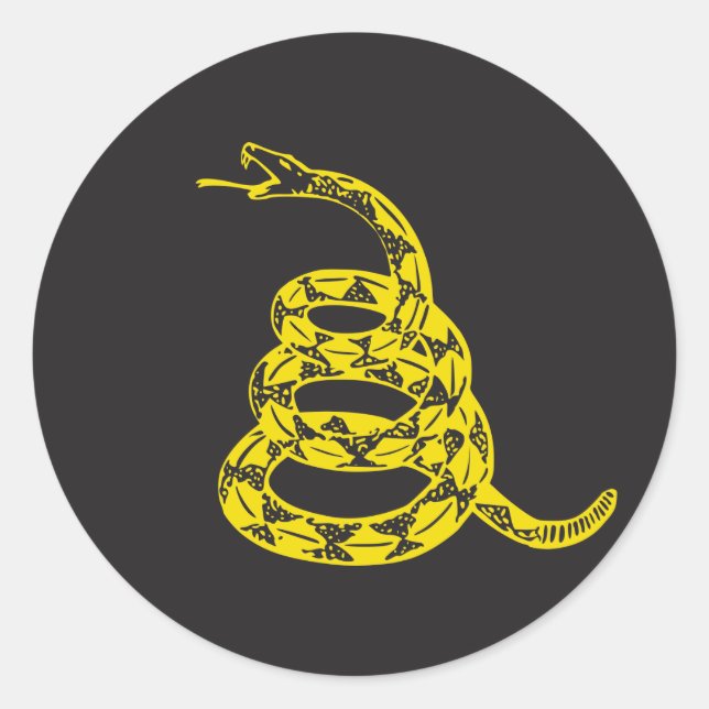 Gadsden Snake - Gelb Runder Aufkleber (Vorderseite)