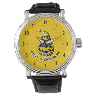Gadsden treten nicht auf mir Flaggen-Uhren Armbanduhr
