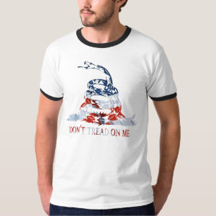 Gadsden - treten Sie nicht auf mir Rot, Weiß und T-Shirt