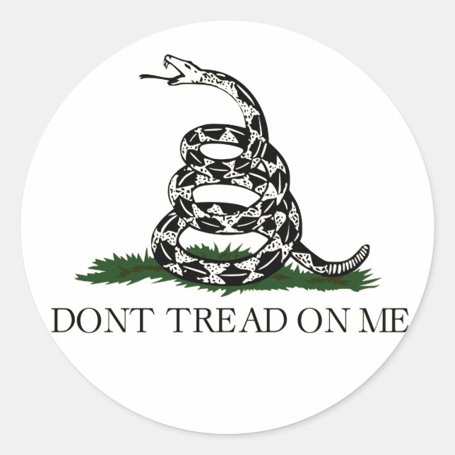 Gadsen Flag, nicht auf mich aufpassen, Rundaufkleb Runder Aufkleber (Vorderseite)