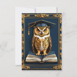 Gaduation wünscht Owl Wear Abschluss Hat Einladung