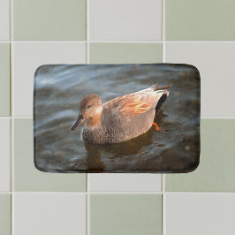 Gadwall Duck Drake am See Badematte