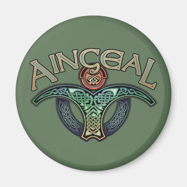 Gaelic Angel Round Magnet (Vorne)