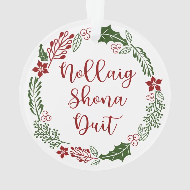 Gaelic Frohe Weihnachtsfeier, Nollaig shona duit Ornament (Rückseite)