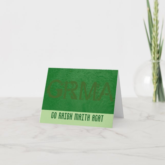Gaelic Irish Vielen Dank an Emerald Green Dankeskarte (Vorderseite)