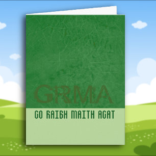 Gaelic Irish Vielen Dank GRMA in Emerald Green Dankeskarte