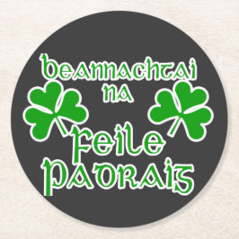 Gaelic St. Patrick's Day  Runder Pappuntersetzer