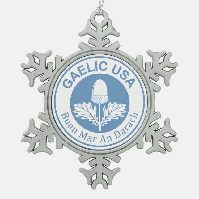 GaelicUSA Snowflake Charm Schneeflocken Zinn-Ornament (Vorderseite)