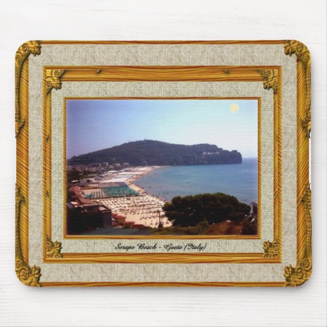 Gaeta Beach Vintager Rahmen Mousepad (Vorne)
