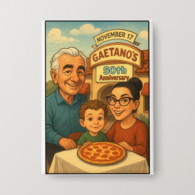 Gaetanos 50-jähriges Jubiläum von Tierrasanta Button (Vorderseite)