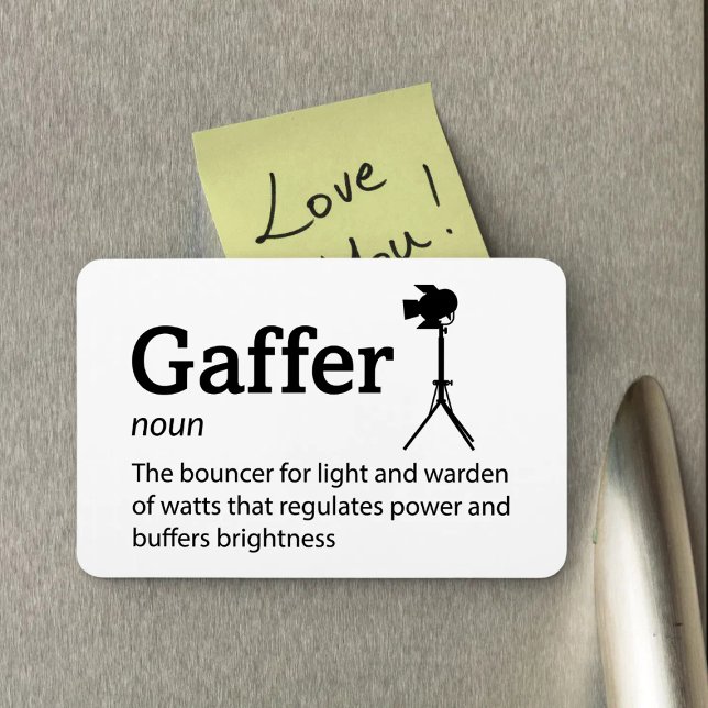 Gaffer Definition - Set Life 4" x 6" Flex Magnet (Von Creator hochgeladen)