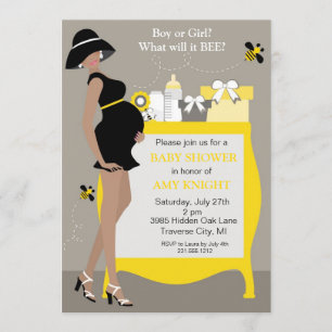 Gaffez les invitations de baby shower d'abeille -