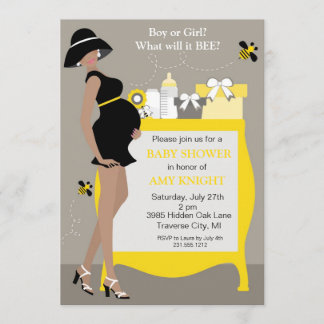 Gaffez les invitations de baby shower d'abeille -