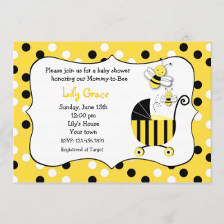 Gaffez les invitations de baby shower d'abeille