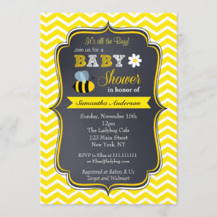 Gaffez les invitations de baby shower d'abeille