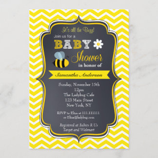 Gaffez les invitations de baby shower d'abeille