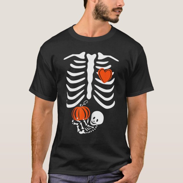 Gag Thanksgiving Pregnancy Announcement  Skeleton  T-Shirt (Vorderseite)