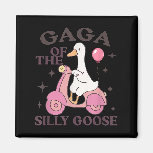 Gaga Gänse auf der Loose Funny Birthday Matching F Magnet (Vorne)