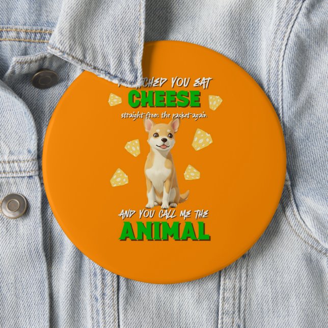 Gaga & Grumps Cheese Animal Funny Orange Chihuahua Button (Beispiel)