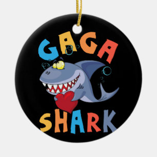 Gaga Shark Geburtstags Familienmüttertag Keramik Ornament