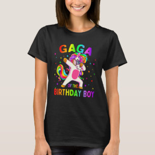 Gaga von der Geburtstagsparty Boy Dabbing Unicorn T-Shirt
