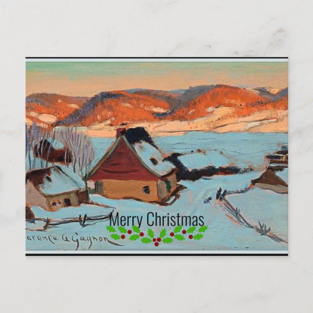 Gagnon - Licht, Winter in Quebec—Weihnachten Postkarte (Vorderseite)